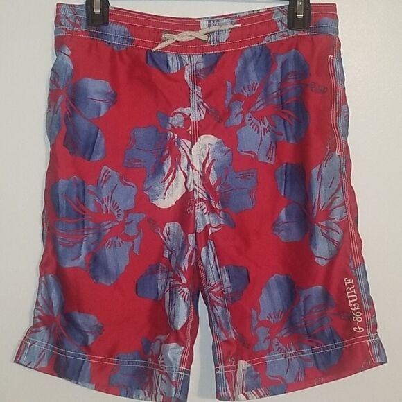 GAP KIDS RED AND BLUE SWIM TRUNKS - Picture 1 of 4